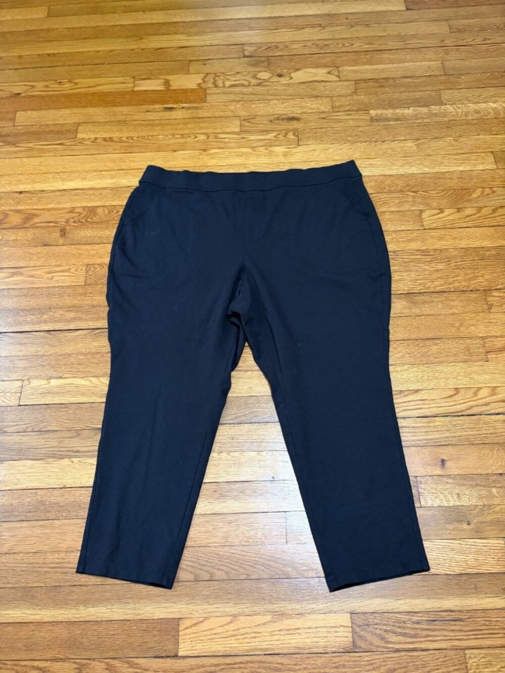 Croft & Barrow Womens Casual Pull on Pants Plus Size 2X Short 2Xp Black Cropped